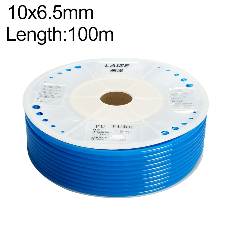 LAIZE Pneumatic Compressor Air Flexible PU Tube, Specification:10x6.5mm, 100m(Blue)