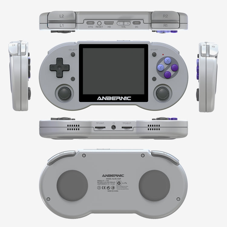 ANBERNIC RG353P Handheld Game Console 3.5 inch Screen Android Linux System 16G+64G(Grey)