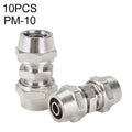 PM-10 LAIZE 2pcsNickel Plated Copper Straight Pneumatic Quick Connector