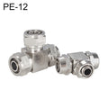 PE-12 LAIZE Nickel Plated Copper Y-type Tee Pneumatic Quick Connector