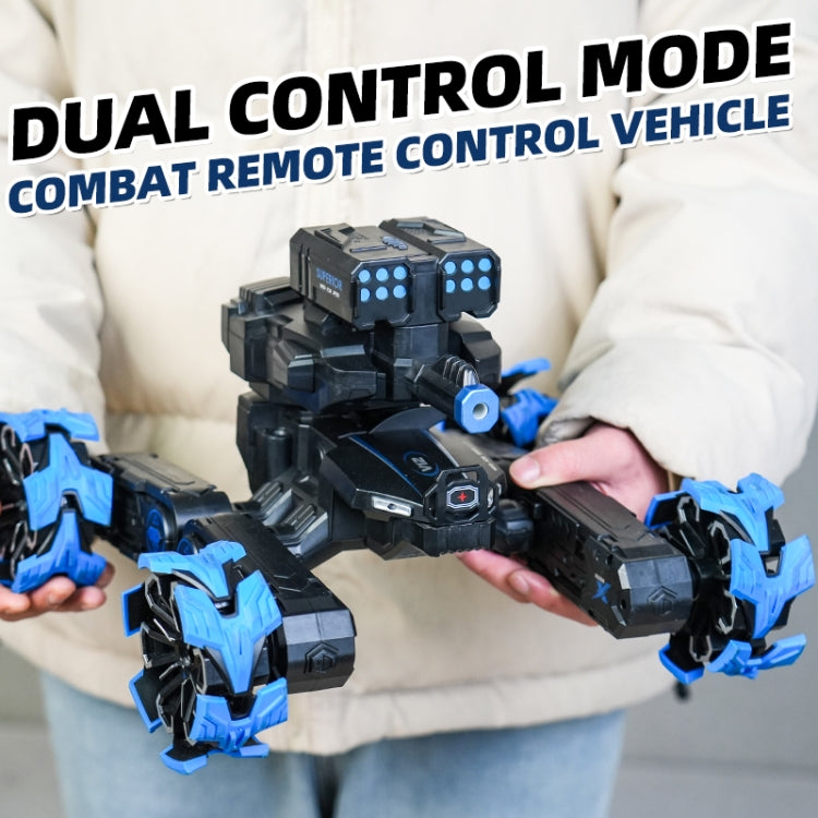 DM-518 Four-wheel Battle Blooming Tire Spray Remote Control Car, Specification:Single Control Soft Bomb(Blue)