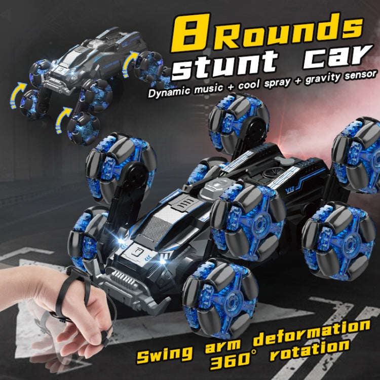 DM-558 Eight Wheel Stunt Drift Spray Remote Control Car, Specification:Single Control(Green)