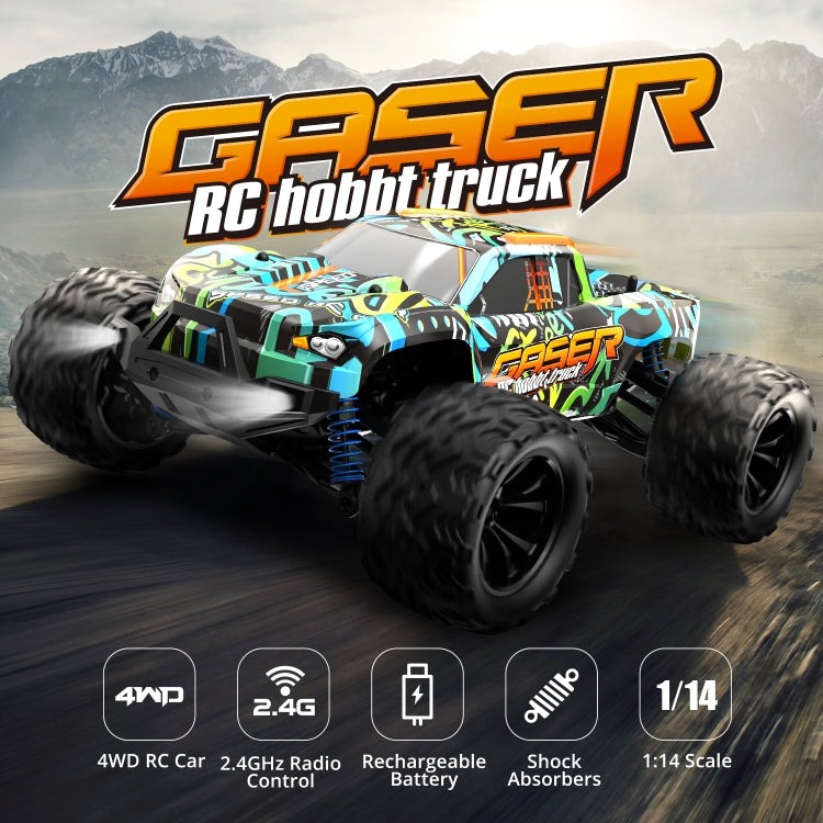 9000E 1:14 Full Scale Remote Control 4WD High Speed Car(Graffiti Blue)