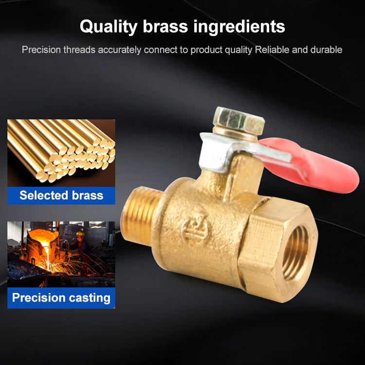 LAIZE Pneumatic Hose Connector Copper Ball Valve, Specification:Outside 2-Barb 10mm