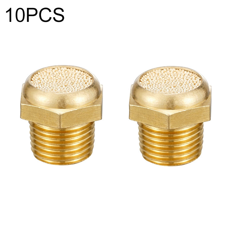 LAIZE 10pcs  Semi Copper Flat Pneumatic Muffler, Caliber:1 Point