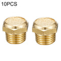 LAIZE 10pcs All Copper Flat Pneumatic Muffler, Caliber:2 Point