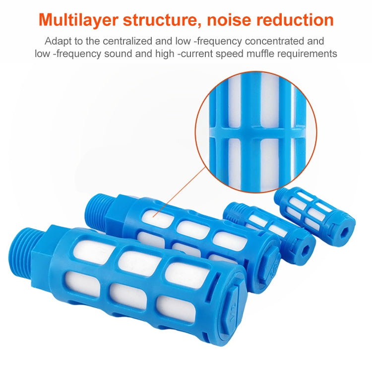 LAIZE Plastic Pneumatic Muffler, Caliber:4 Point(Blue)