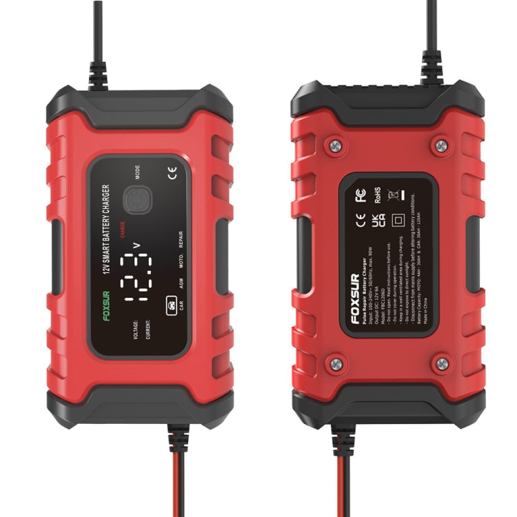 FOXSUR 6A 12V Motorcycle / Car Smart Battery Charger, Plug Type:AU Plug(Red)