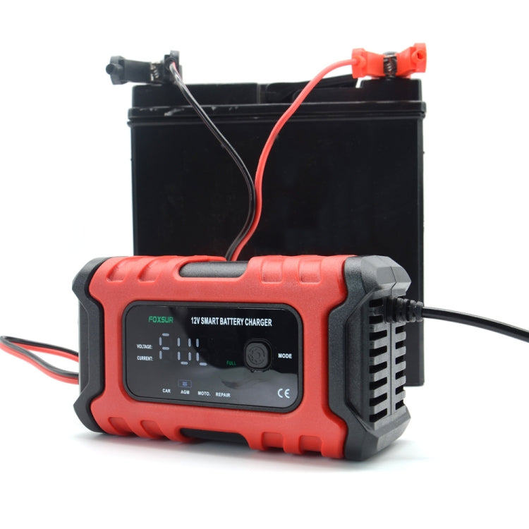 FOXSUR 6A 12V Motorcycle / Car Smart Battery Charger, Plug Type:AU Plug(Red)