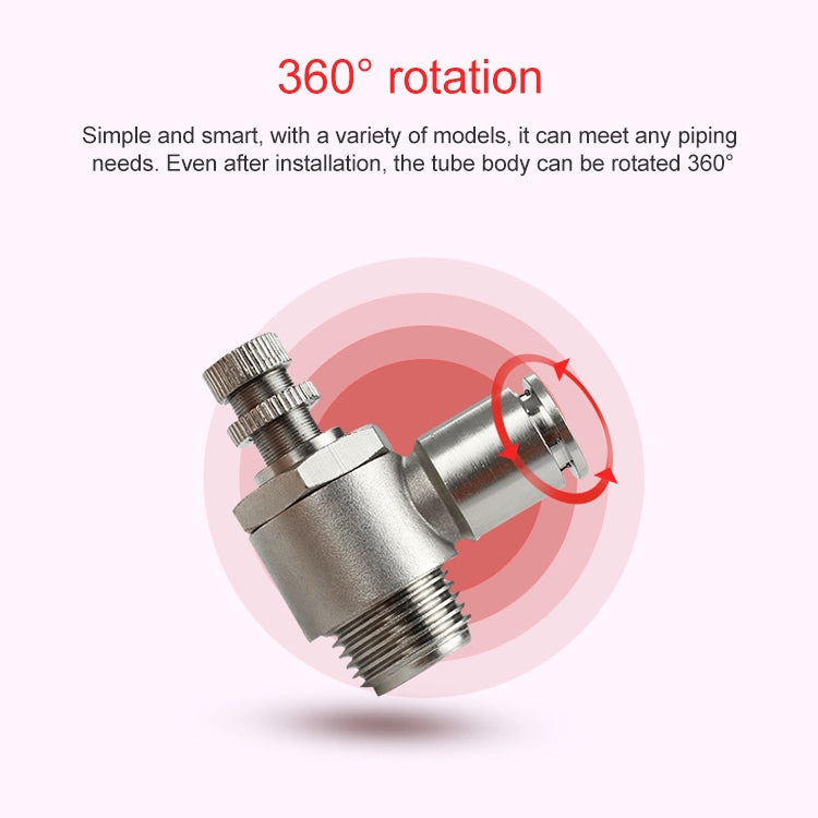 SL4-M5 LAIZE Nickel Plated Copper Male Thread Throttle Valve Pneumatic Connector