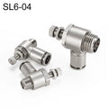 SL6-04 LAIZE Nickel Plated Copper Male Thread Throttle Valve Pneumatic Connector
