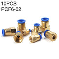 PCF6-02 LAIZE 10pcs Female Thread Straight Pneumatic Quick Connector