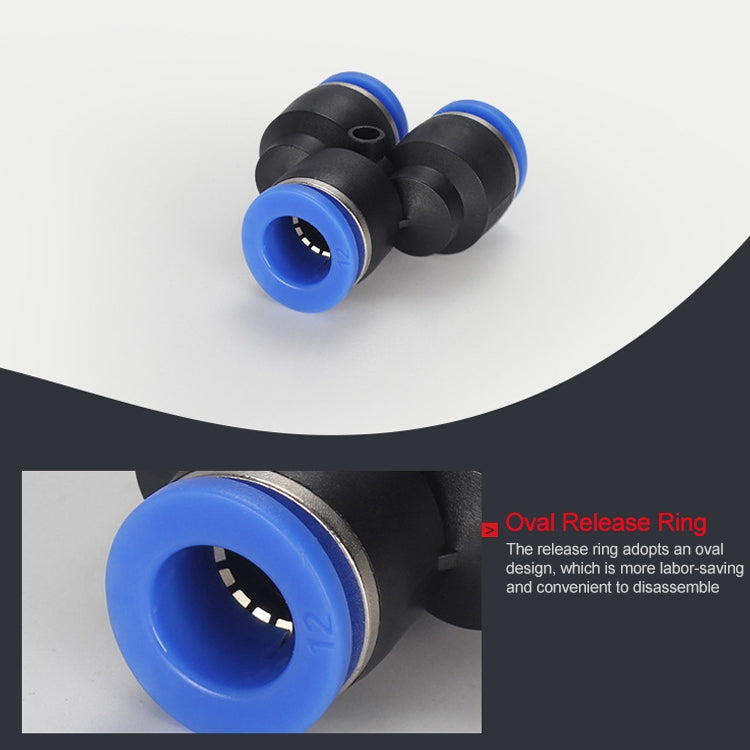 PW8-6 LAIZE 10pcs Plastic Y-type Tee Reducing Pneumatic Quick Fitting Connector