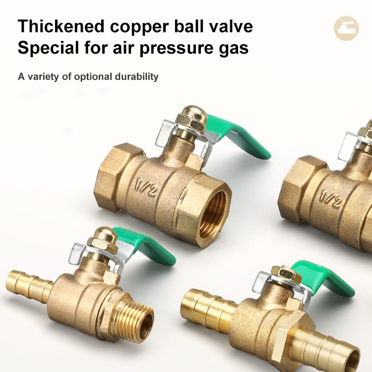 LAIZE Pneumatic Hose Connector Thickened Brass Ball Valve, Size:Outside 3 Point-Barb 8mm
