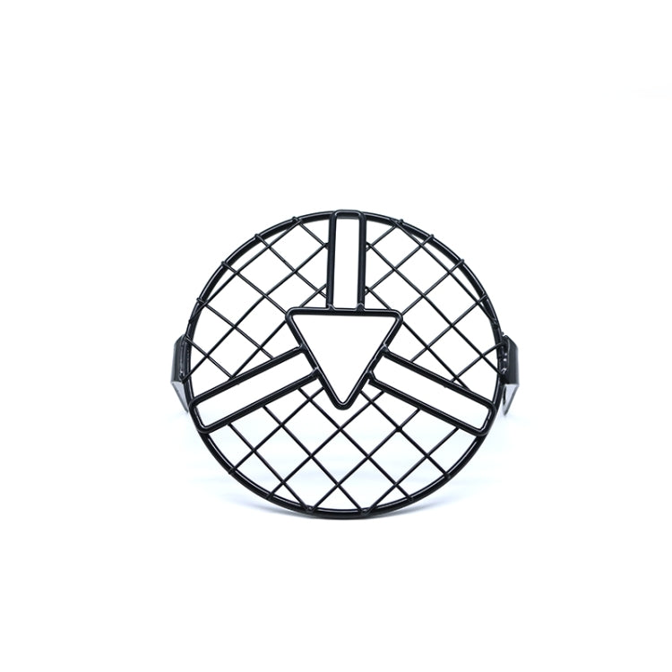 Motorcycle Headlight Arrowhead Grill Guard Retro Round Lamp Grill Cover