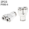 PW6-4 LAIZE 2pcsPW Y-type Tee Reducing Pneumatic Quick Fitting Connector
