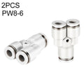 PW8-6 LAIZE 2pcsPW Y-type Tee Reducing Pneumatic Quick Fitting Connector