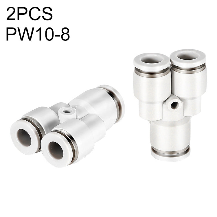 PW10-8 LAIZE 2pcsPW Y-type Tee Reducing Pneumatic Quick Fitting Connector