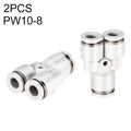 PW10-8 LAIZE 2pcsPW Y-type Tee Reducing Pneumatic Quick Fitting Connector