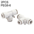 PEG8-6 LAIZE 2pcs PW T-type Tee Reducing Pneumatic Quick Fitting Connector