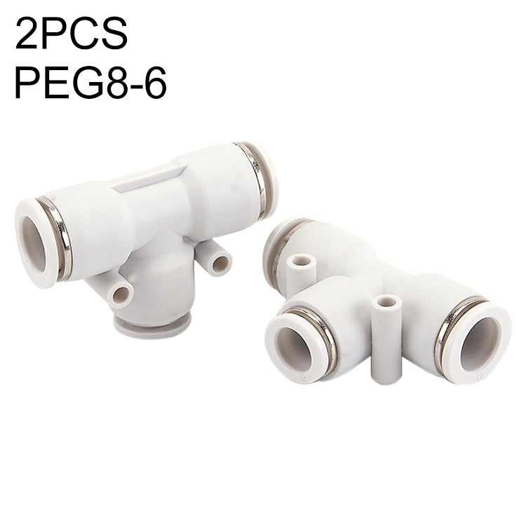PEG8-6 LAIZE 2pcs PW T-type Tee Reducing Pneumatic Quick Fitting Connector
