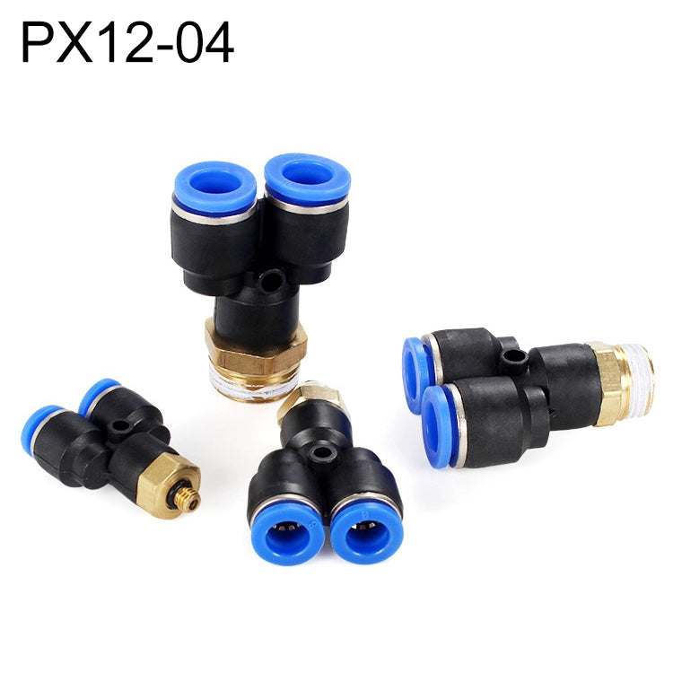 PX12-04 LAIZE Plastic Y-type Tee Male Thread Pneumatic Quick Connector