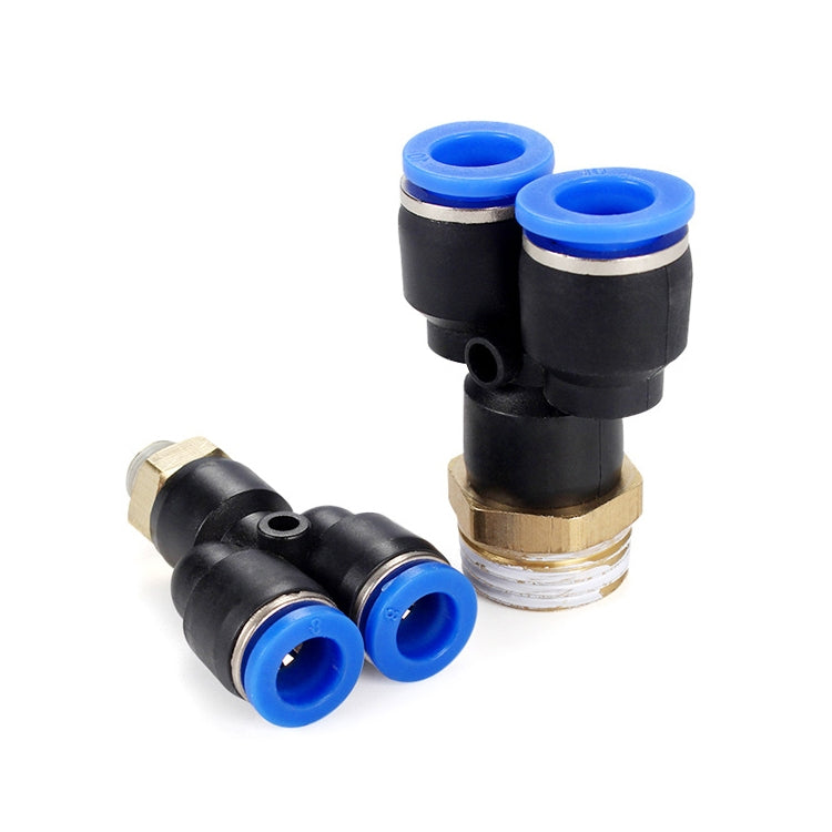 PX12-04 LAIZE Plastic Y-type Tee Male Thread Pneumatic Quick Connector