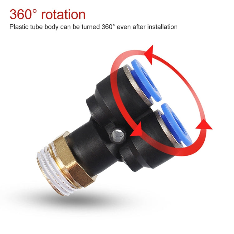 PX12-04 LAIZE Plastic Y-type Tee Male Thread Pneumatic Quick Connector