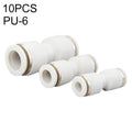 PU-6 LAIZE 10pcs PU Straight Pneumatic Quick Fitting Connector