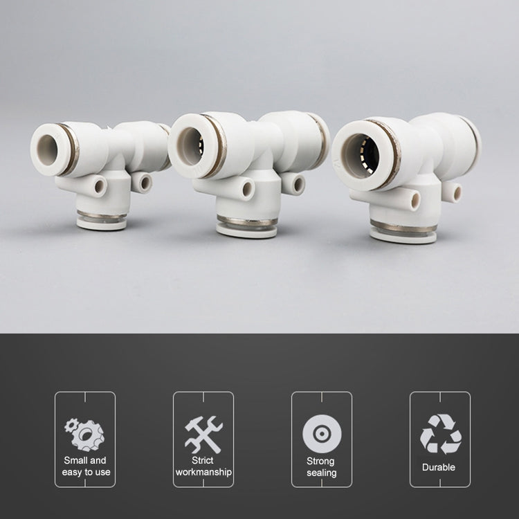PE-8 LAIZE 10pcs PE T-type Tee Pneumatic Quick Fitting Connector