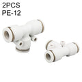 PE-12 LAIZE 2pcs PE T-type Tee Pneumatic Quick Fitting Connector