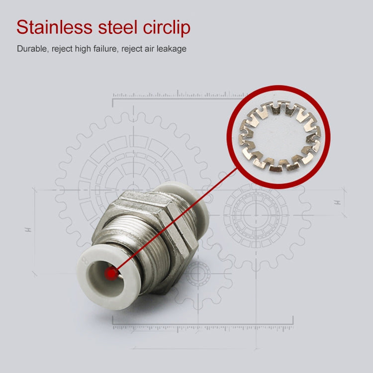PM-10 LAIZE PM Bulkhead Straight Pneumatic Quick Fitting Connector