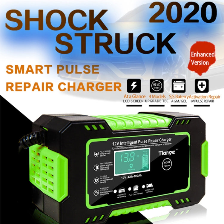 Motorcycle / Car Battery Smart Charger with LCD Screen, Plug Type:US Plug