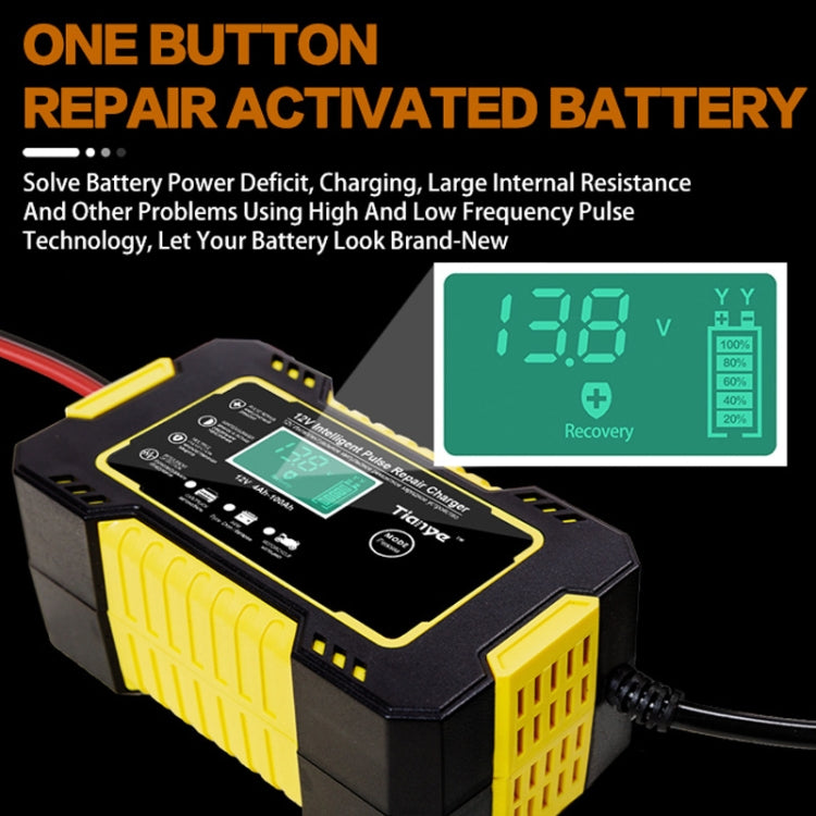 Motorcycle / Car Battery Smart Charger with LCD Creen, Plug Type:AU Plug(Yellow)
