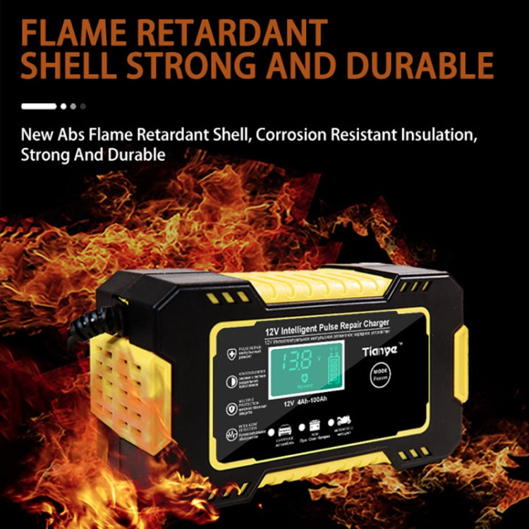 Motorcycle / Car Battery Smart Charger with LCD Creen, Plug Type:AU Plug(Yellow)