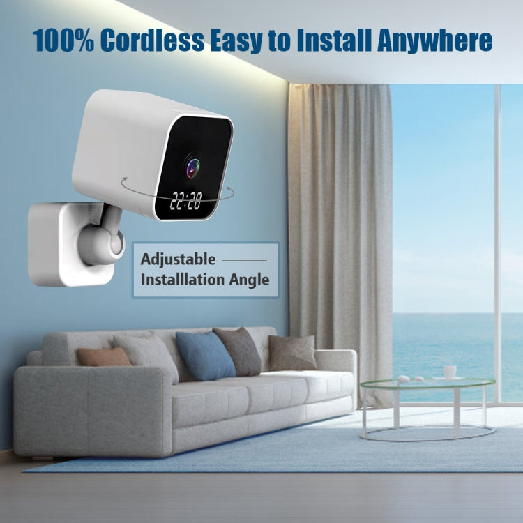DP27 1080P Clock Plug Card WiFi Camera, Support Two-way Voice Intercom & Mobile Monitoring, Specification:EU Plug(White)