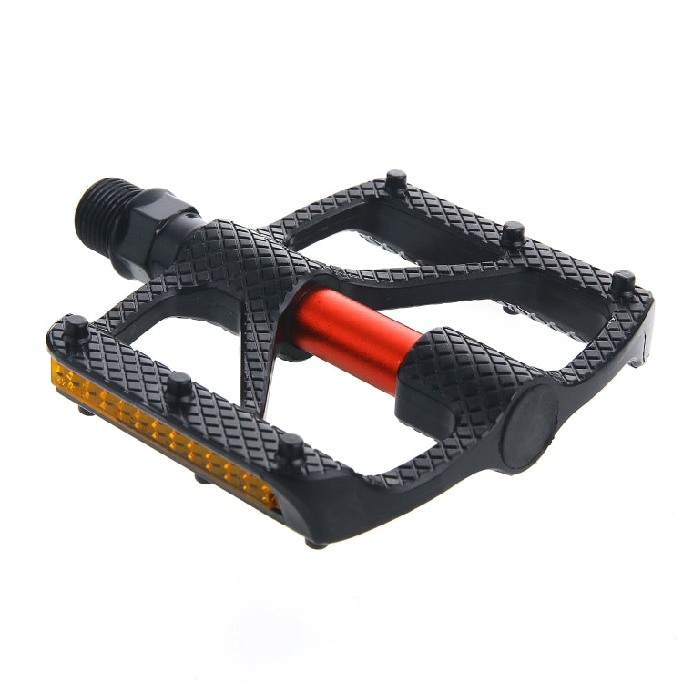 B610 1 Pair Mountain Bicycle Carbon Fiber Palin Bearing Pedals(Red)