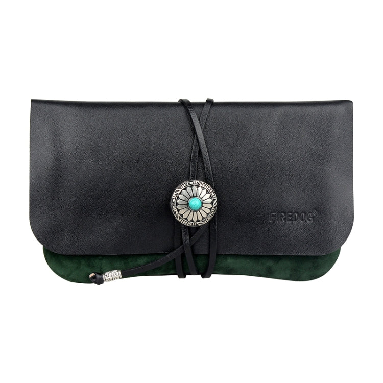 FIREDOG CL91 Portable Handmade Sheepskin Genuine Leather Tobacco Bag(Dark Green)