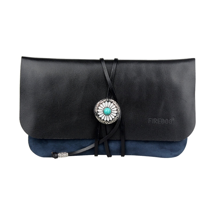 FIREDOG CL91 Portable Handmade Sheepskin Genuine Leather Tobacco Bag(Dark Blue)