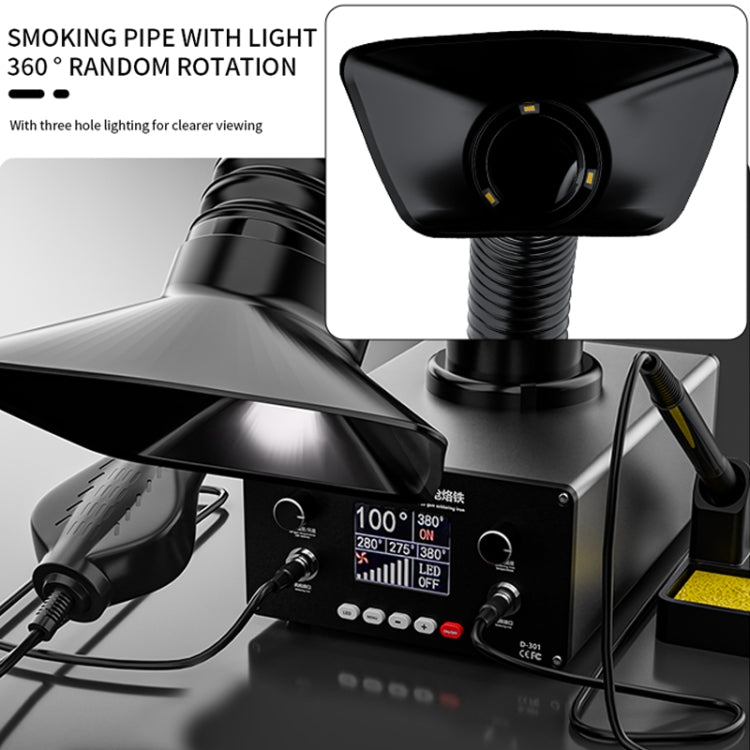 D301 Multifunctional Intelligent Smoking Constant Temperature Soldering Disassembly Rework Station(EU Plug)