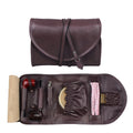 FIREDOG CL08 Leather Pipe Tobacco Storage Bag(Black Brown Rope)
