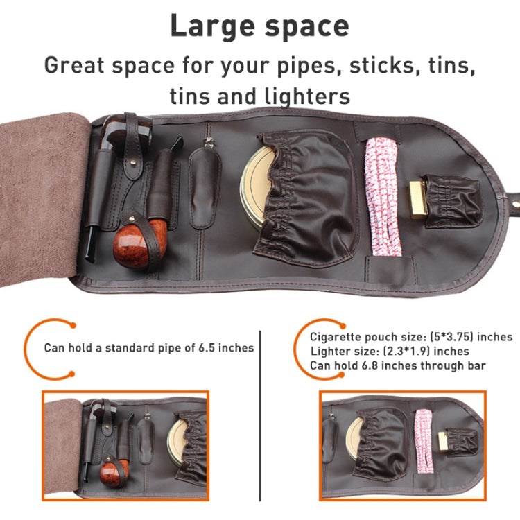 FIREDOG CL08 Leather Pipe Tobacco Storage Bag(Lychee Red Palm Rope)