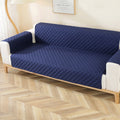 Double-sided Waterproof Pet Cushion Diamond Pattern Sofa Cover, Size:55x196cm(Navy Blue)