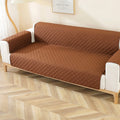Double-sided Waterproof Pet Cushion Diamond Pattern Sofa Cover, Size:130x196cm(Coffee)