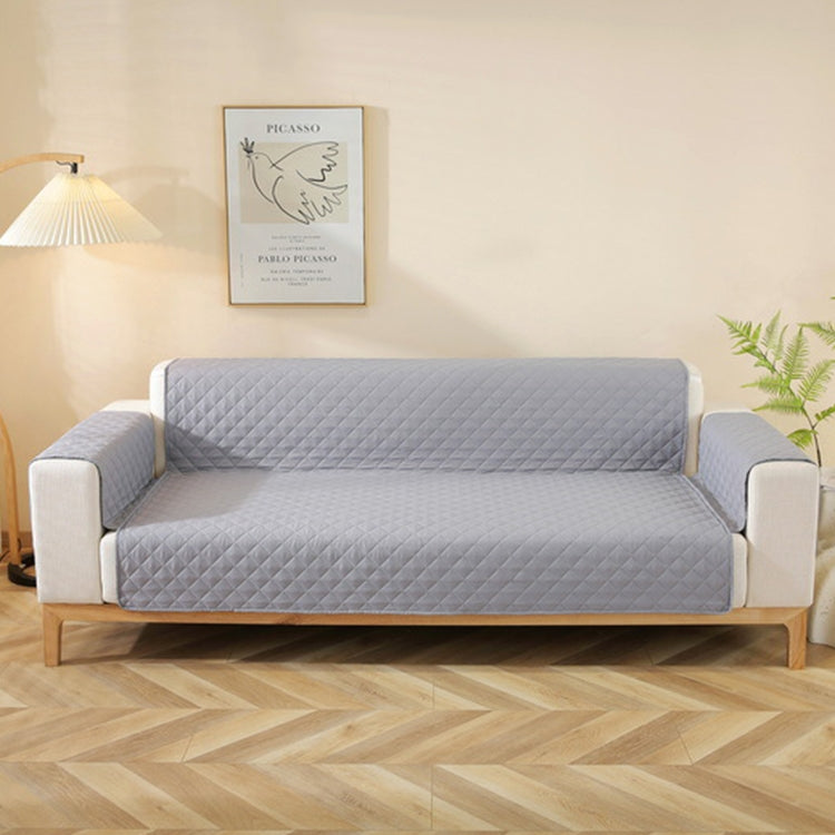 Double-sided Waterproof Pet Cushion Diamond Pattern Sofa Cover, Size:190x196cm(Grey)