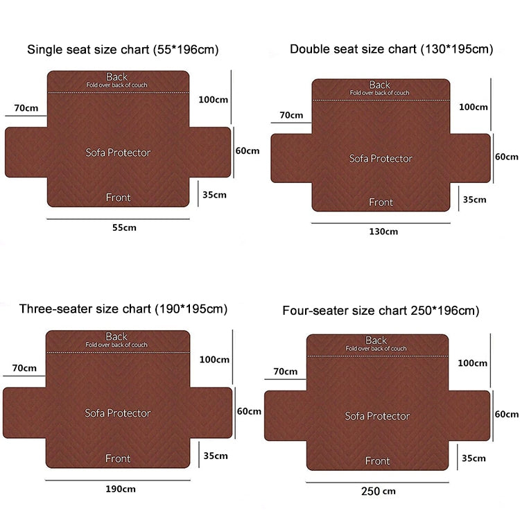 Double-sided Waterproof Pet Cushion Diamond Pattern Sofa Cover, Size:190x196cm(Khaki)