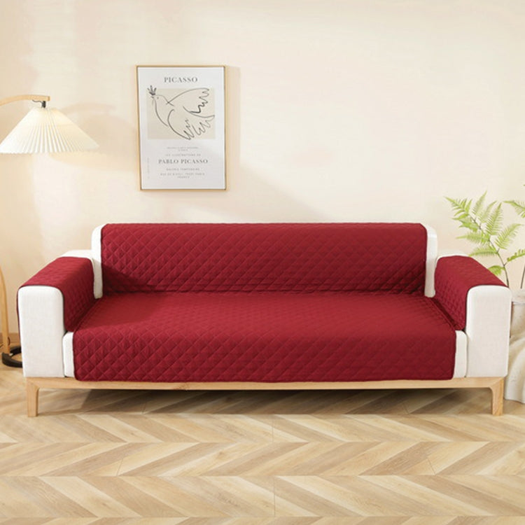 Double-sided Waterproof Pet Cushion Diamond Pattern Sofa Cover, Size:250x196cm(Red)