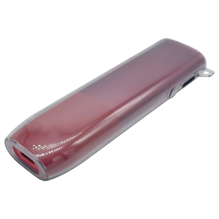 For IQOS ILUMA ONE TPU Electronic Cigarette Case with Lanyard Hole(Transparent Grey)