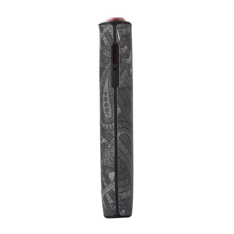 For IQOS ILUMA ONE TPU+PU Skinned Electronic Cigarette Protective Case with Lanyard(Cashew Flower Black)