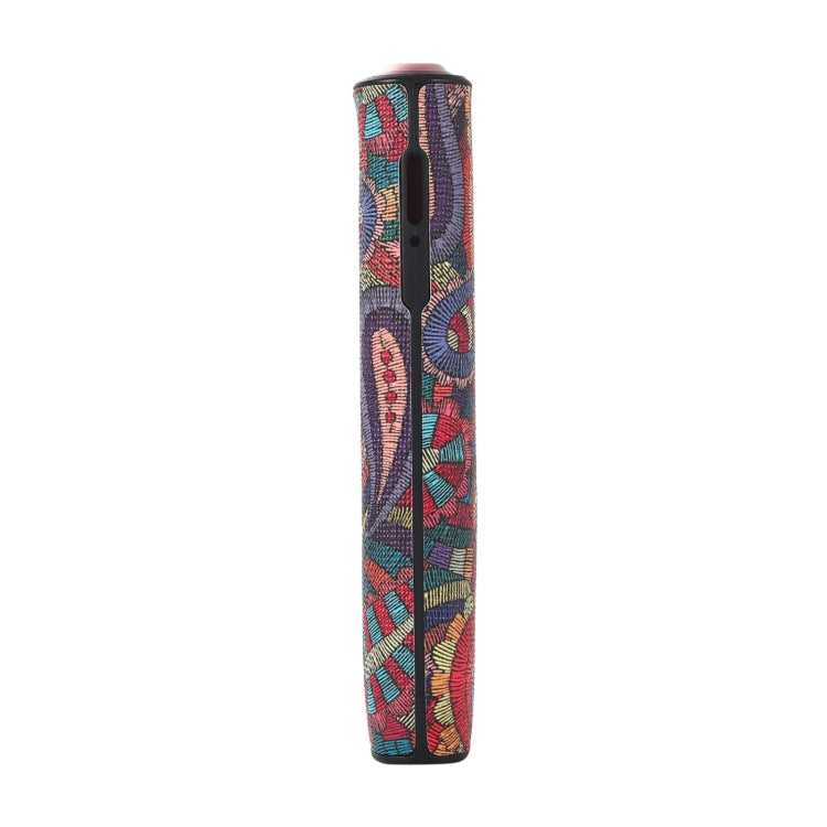 For IQOS ILUMA ONE TPU+PU Skinned Electronic Cigarette Protective Case with Lanyard(Cashew Flower Red)